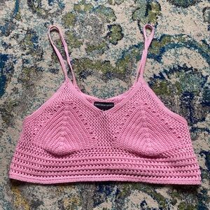 Streetwear Society Pink Crochet Tank Top